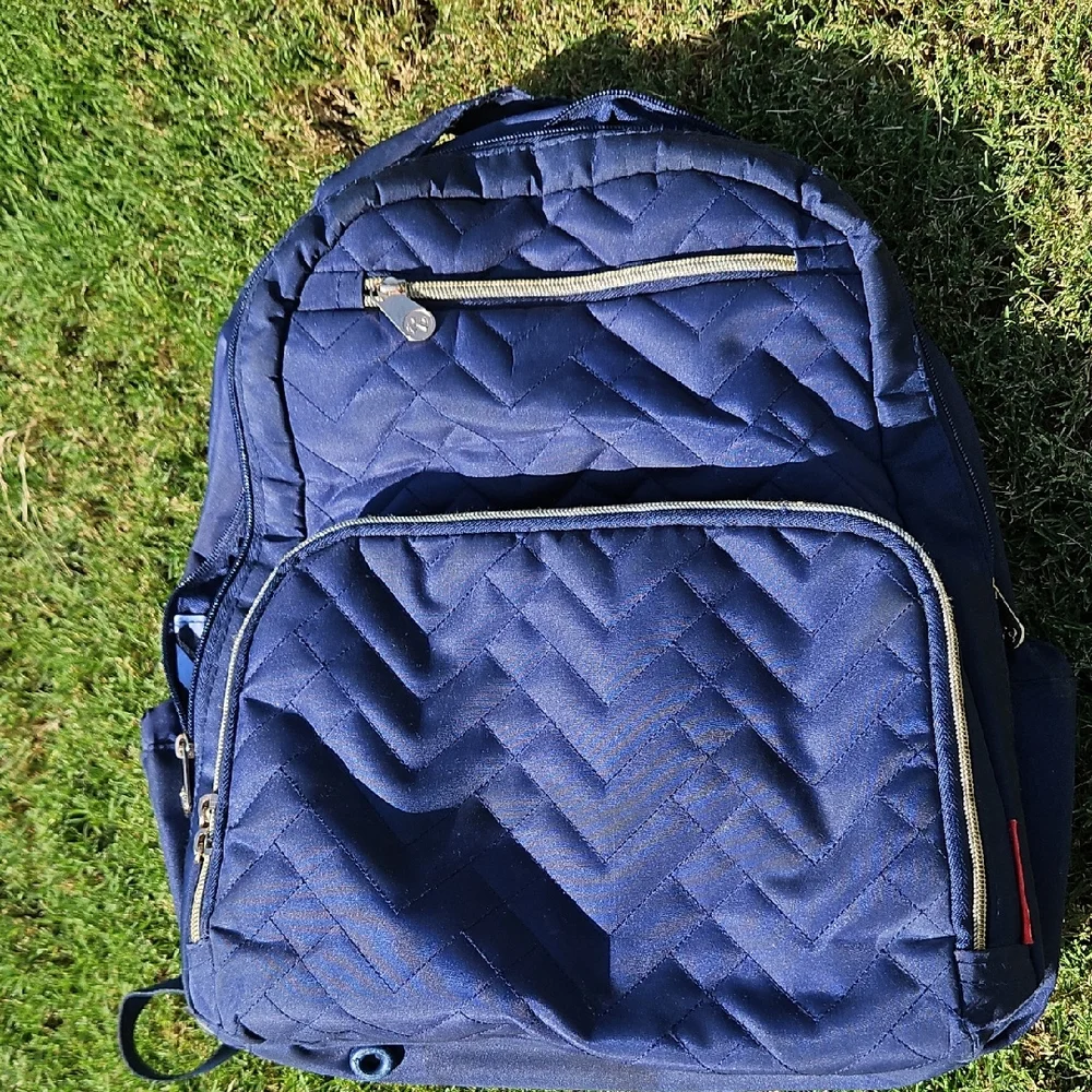 Navy Quilted Diaper Backpack